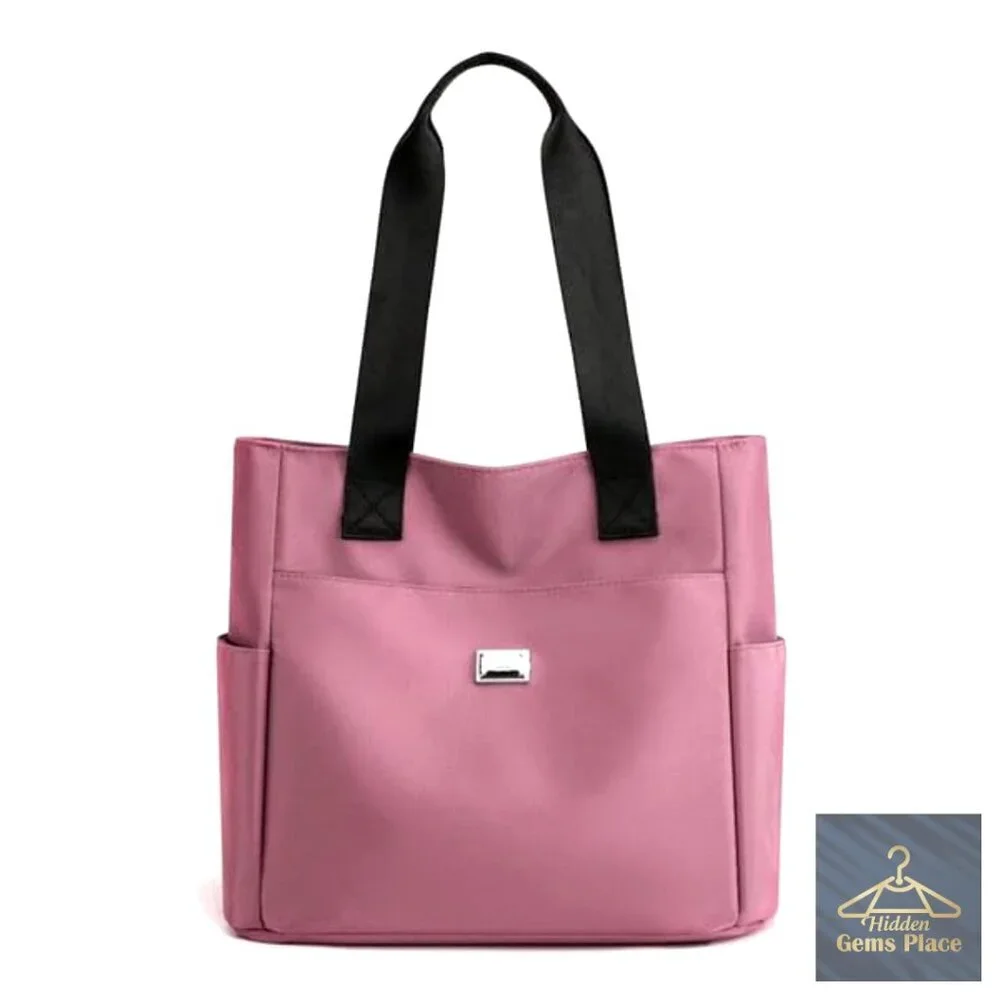 Lightweight Water Repellent Nylon Shoulder Bag Large Capacity Travel Tote